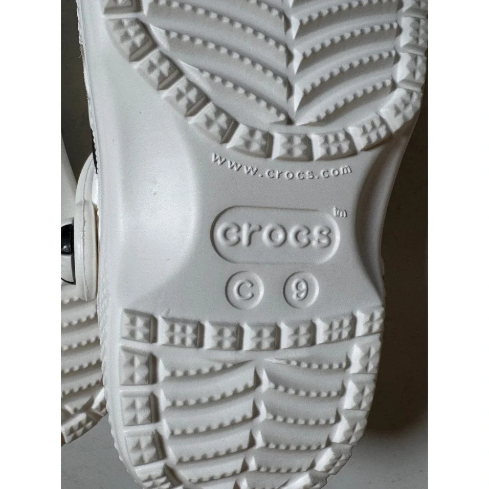 Crocs Classic Soccer Ball Clog Kids Toddler Size C9 White Black MWR